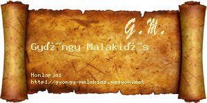 Gyöngy Malakiás névjegykártya
